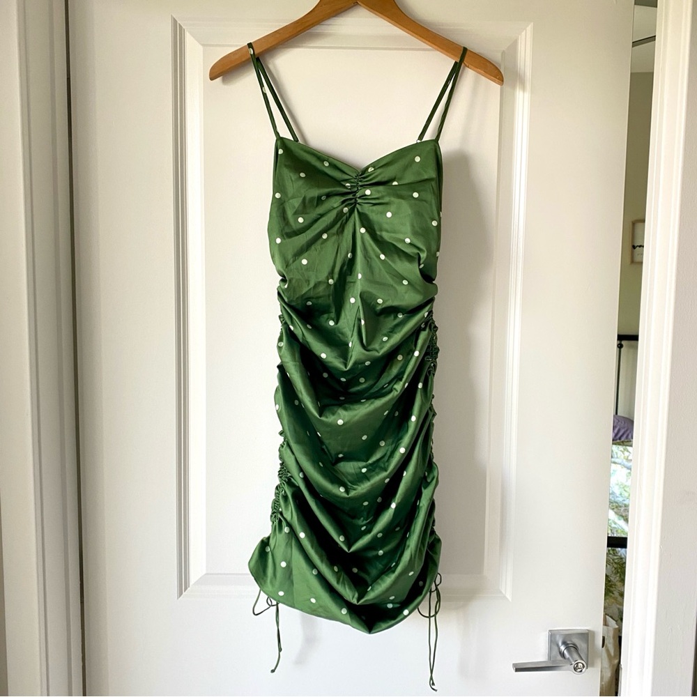 For Love And Lemons Green Dress with White Dots